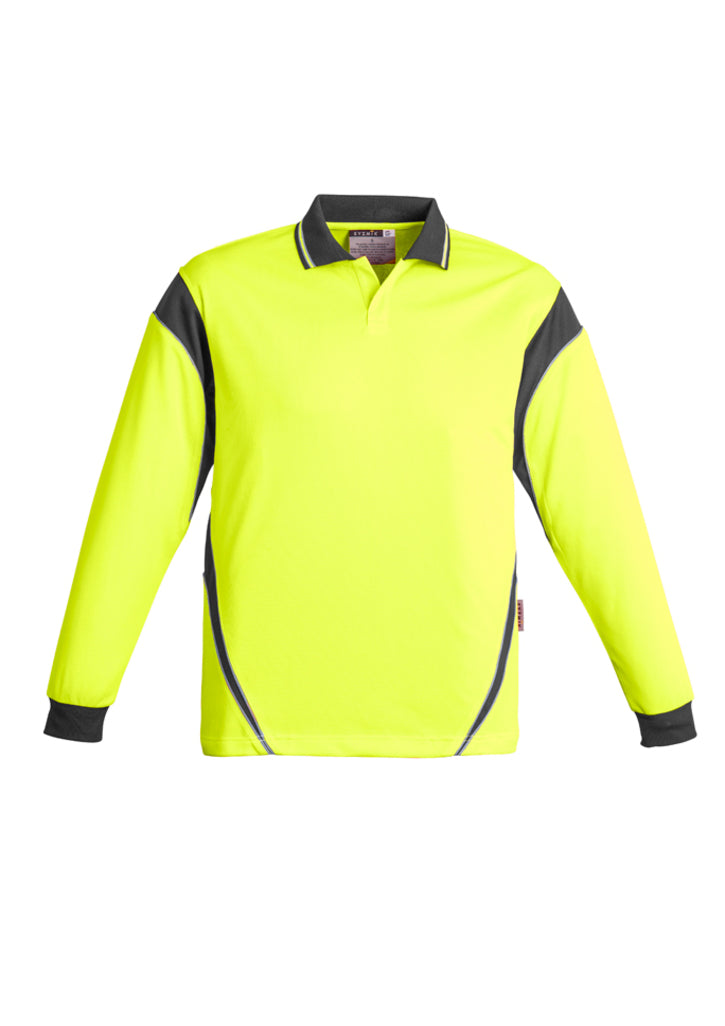 ZH249- Mens Hi Vis Aztec Polo - Long Sleeve