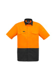 Mens Rugged Cooling Hi Vis Spliced S/S Shirt