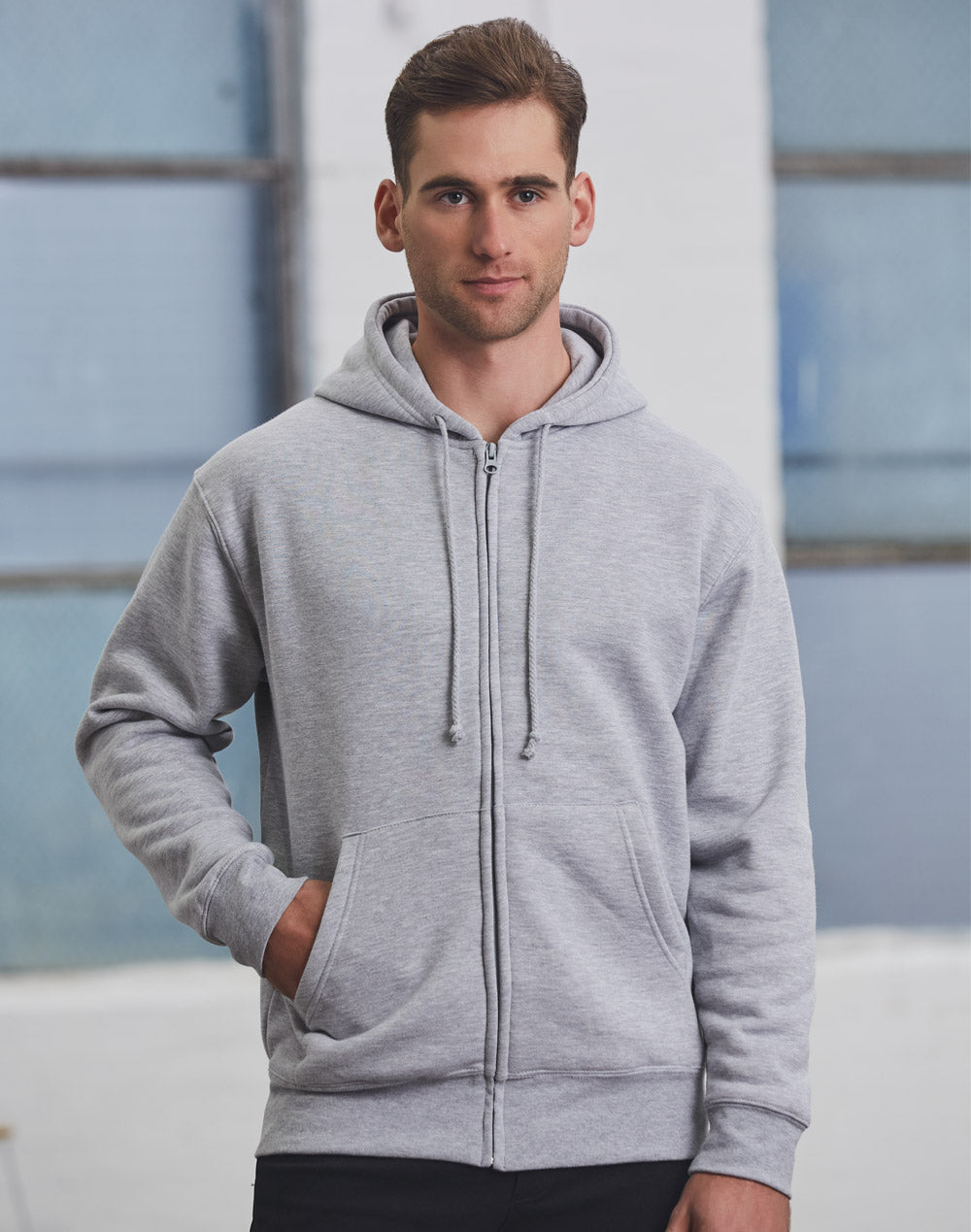 [FL03] Men's full-zip fleecy hoodie
