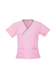 Ladies Contrast Crossover Scrubs Top