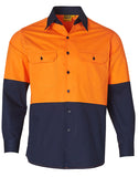 [SW58] Hi-Vis two tone Cool-Breeze L/S cotton work shirt