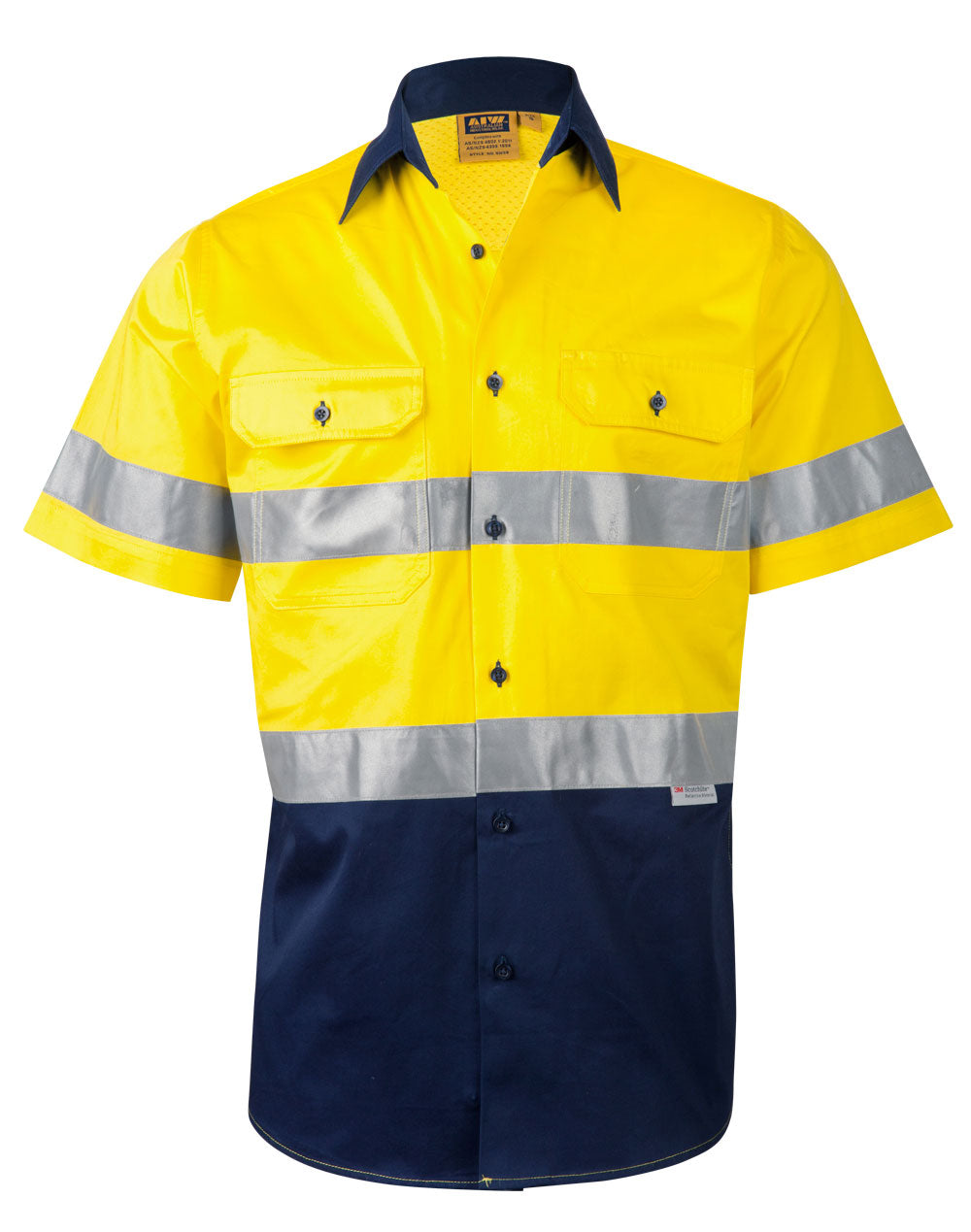 [SW59] Men's Hi-Vis Cool Breeze Safety S/S Shirt (3M Tape)
